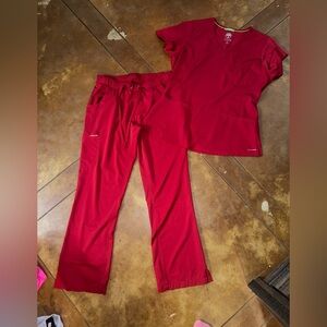 Healing Hands Red Scrub Set